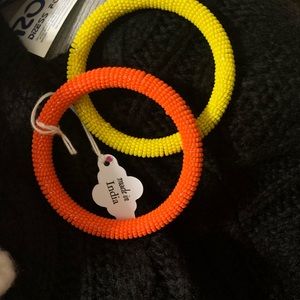 Fun summer colorful beaded bangles New from India